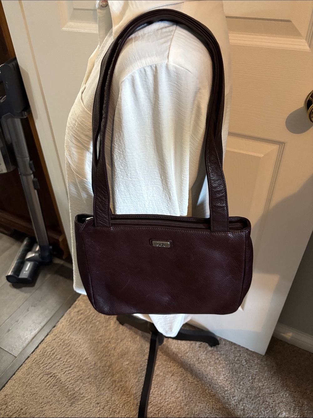 The Sak Leather Shoulder Bag in Burgundy